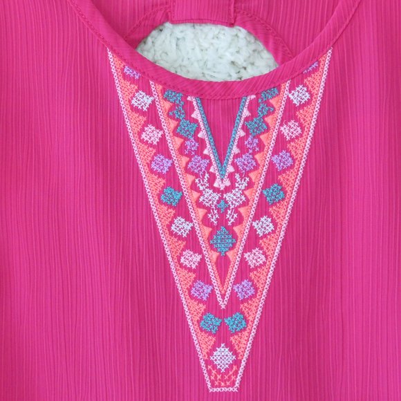 Wonder Nation Girl's Sleeveless Dress Size Large (10-12), Dark Pink, Multi-Color - Picture 3 of 8